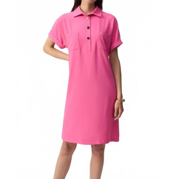 NEW JOSEPH RIBKOFF polo dress in bubble gum pink